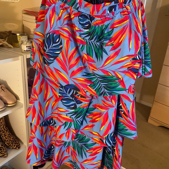 Tropical Print Midi Skirt - Picture 2 of 3